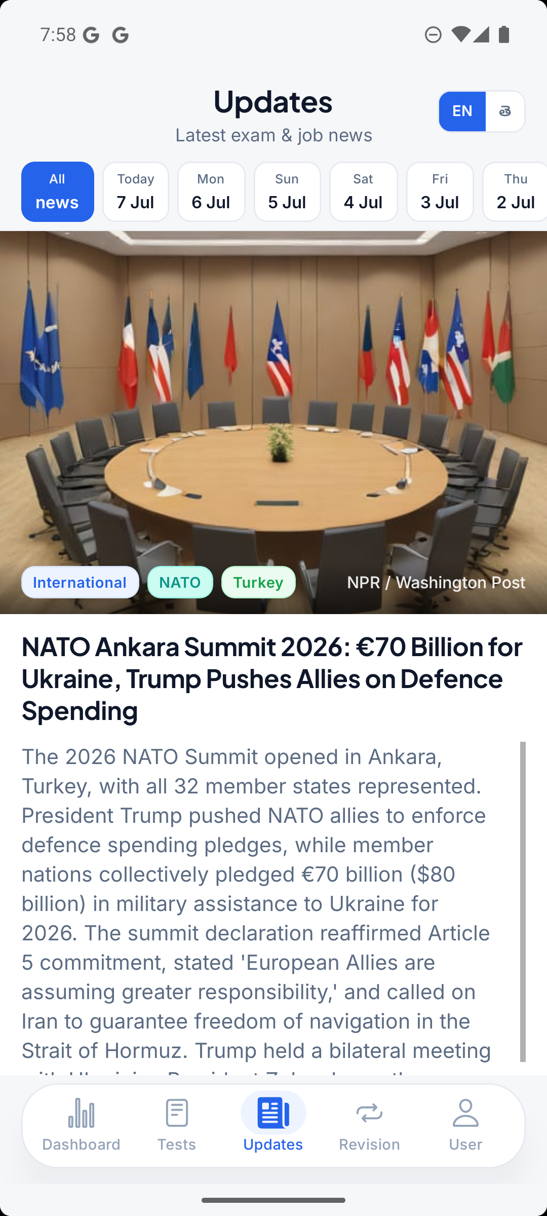 Daily current affairs updates